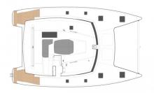 Hélia 44 évolution : Deck layout