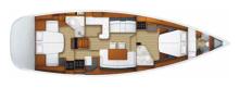 Jeanneau 53 : Cabins layout Jeanneau 53 : Cabins layout