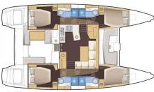 Lagoon 450 F : Cabins layout