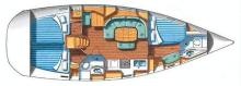 Oceanis 393 Clipper : Cabins layout Oceanis 393 Clipper : Cabins layout
