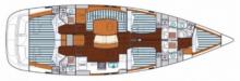 Oceanis 523 : Cabins layout