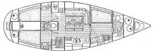 Sun Kiss 45 : Cabins layout