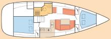 Sun Odyssey 36i : Cabins layout