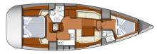 Sun Odyssey 42 DS : Cabins layout