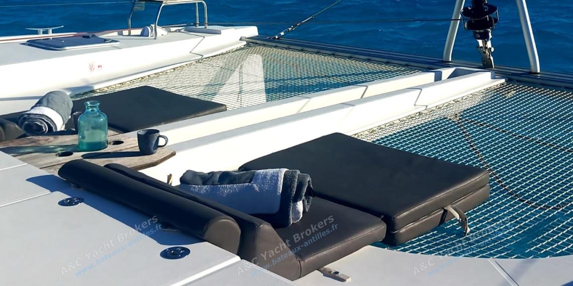 Nautitech 46 Open : Trampoline and sunbathing mattresses Nautitech 46 Open : Trampoline and sunbathing mattresses