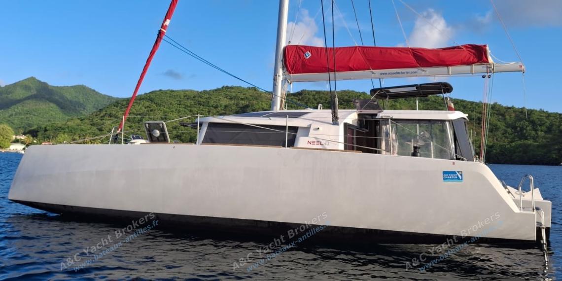NEEL-TRIMARANS Neel 43 : At anchor in Caribbean NEEL-TRIMARANS Neel 43 : At anchor in Caribbean