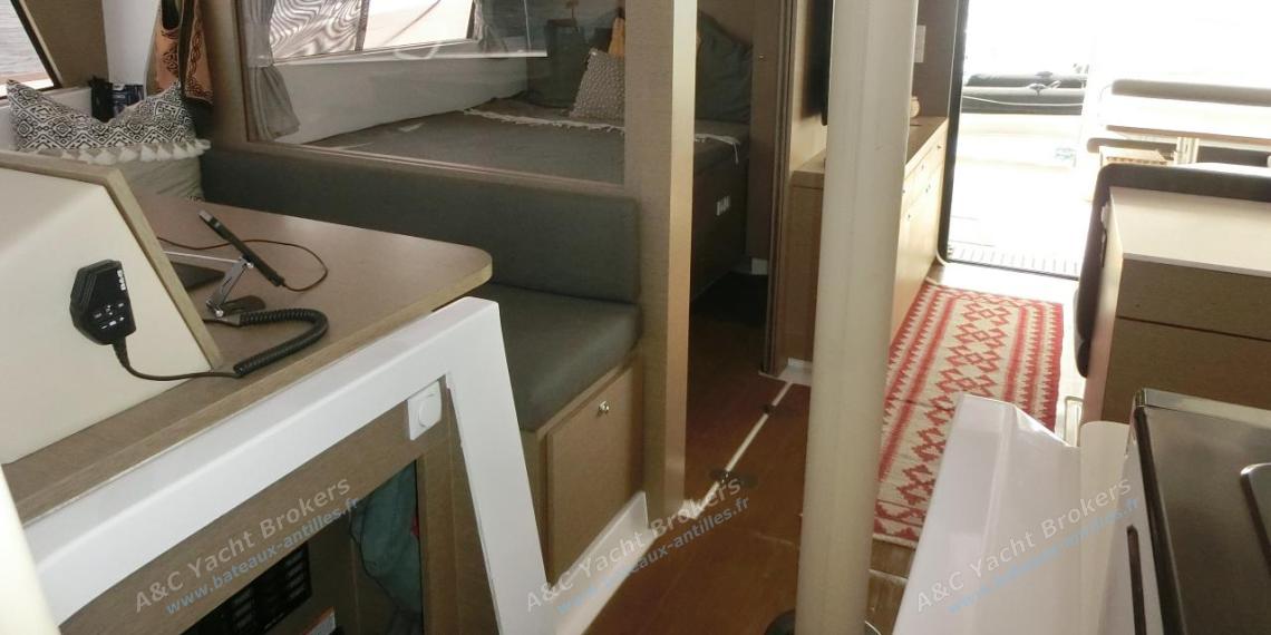 Neel 47 : Main cabin and saloon seen from the galley Neel 47 : Main cabin and saloon seen from the galley