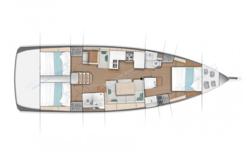 Layout of the Sun Odyssey 490