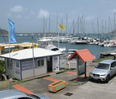 Our new sales office at the port in Le Marin